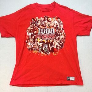 WWE Raw 1000 T-Shirt XL‎ Red Wrestling Legends Graphic Tee Sports Entertainment